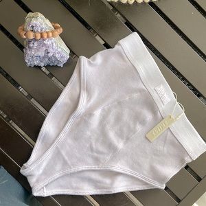 Skims logo ribbed high waisted briefs Iris mica small NWT sold out